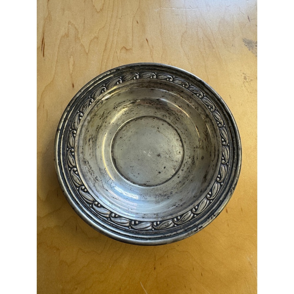 Randall Sterling Silver Bowl E58 Embossed Scroll Border Vintage 5.75 inch 2.9oz